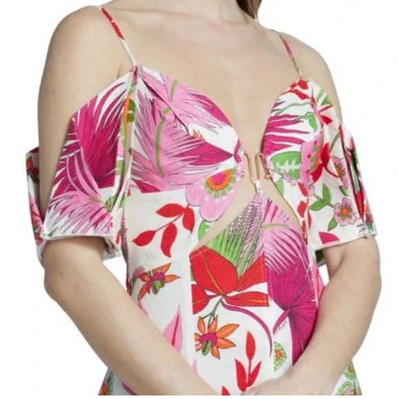 Cult Gaia Dina Linen Blend Midi Dress - Picture 1 of 7